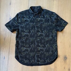 Vince Black and Gray Floral Men's Button Down Shirt